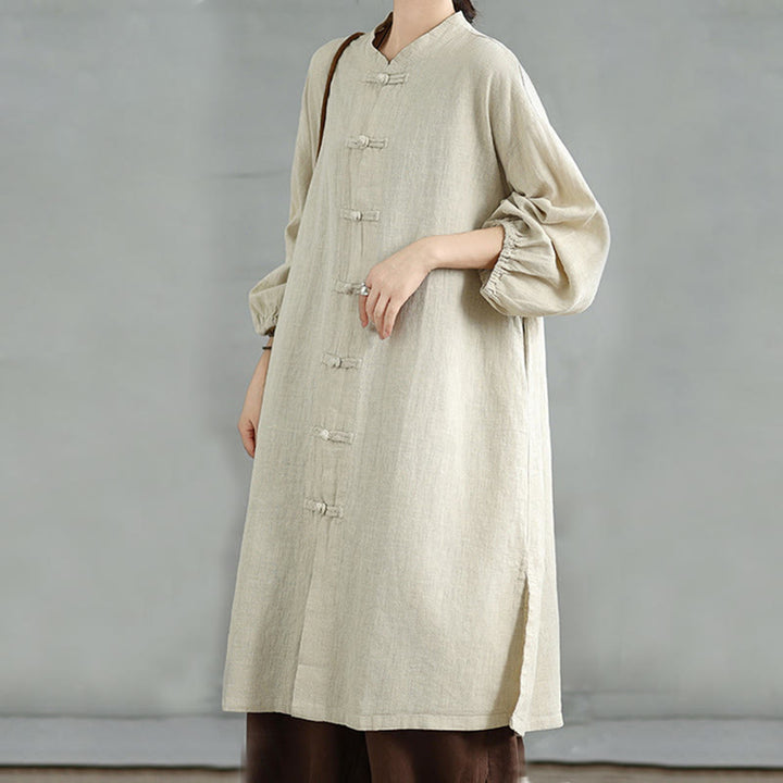 Manteau femme décontracté à boutons brandebourg et poches, motif Buddha Stones - image 16
