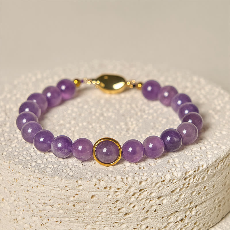 Bracelet en perles d'améthyste naturelle Buddha Stones , équilibre, soulagement du stress - image 3