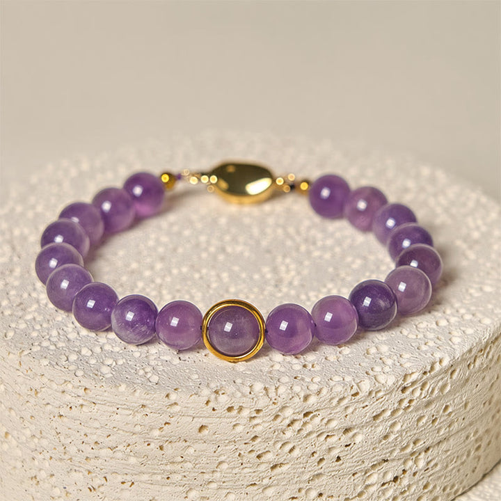 Bracelet en perles d'améthyste naturelle Buddha Stones , équilibre, soulagement du stress - image 3