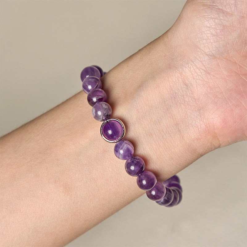 Bracelet en perles d'améthyste naturelle Buddha Stones , équilibre, soulagement du stress - image 11