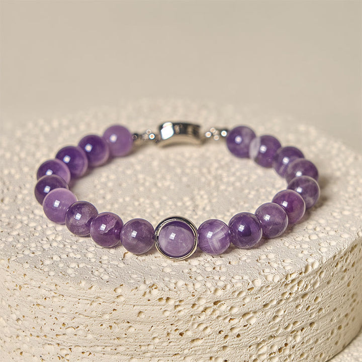 Bracelet en perles d'améthyste naturelle Buddha Stones , équilibre, soulagement du stress - image 10
