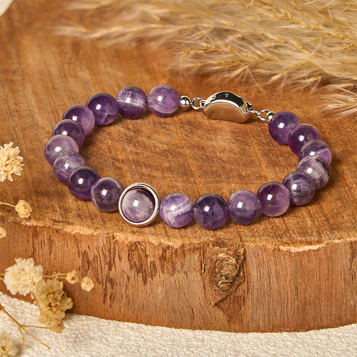 Bracelet en perles d'améthyste naturelle Buddha Stones , équilibre, soulagement du stress - image 8