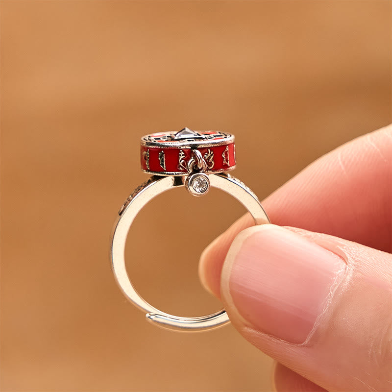 Bague de richesse rotative en cuivre avec roue de prière et Buddha Stones Om Mani Padme Hum - image 3