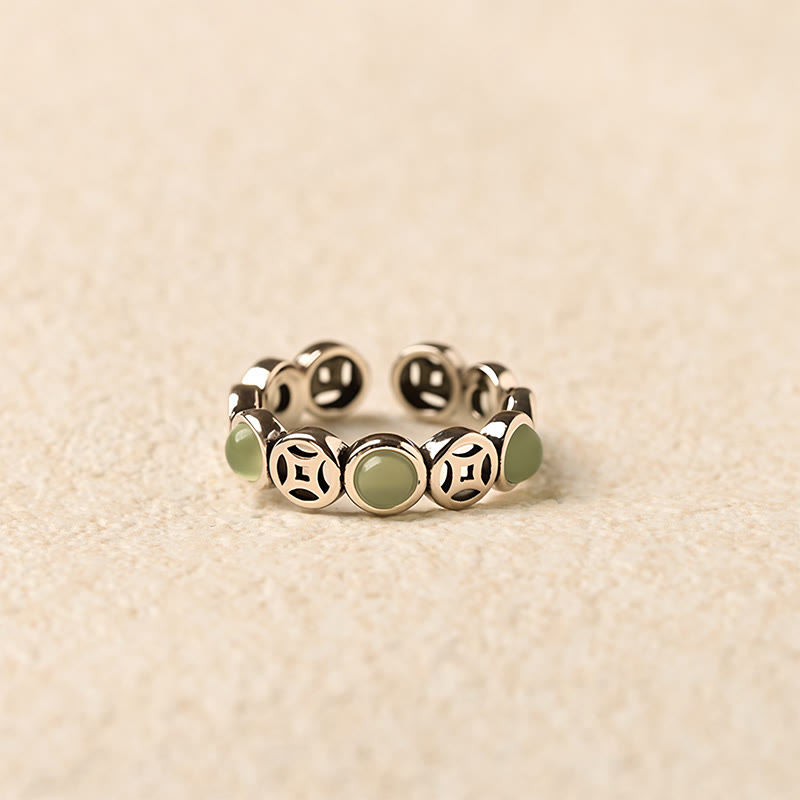 Buddha Stones ouverte en jade, agate rouge du Sud, pièce de cuivre, porte-bonheur et prospérité - image 1