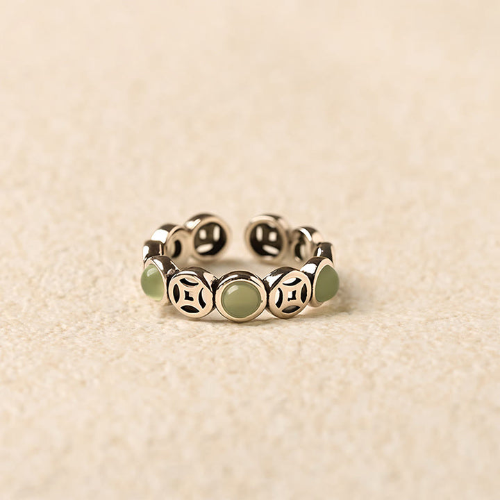 Buddha Stones ouverte en jade, agate rouge du Sud, pièce de cuivre, porte-bonheur et prospérité - image 1