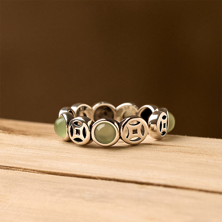 Buddha Stones ouverte en jade, agate rouge du Sud, pièce de cuivre, porte-bonheur et prospérité - image 2