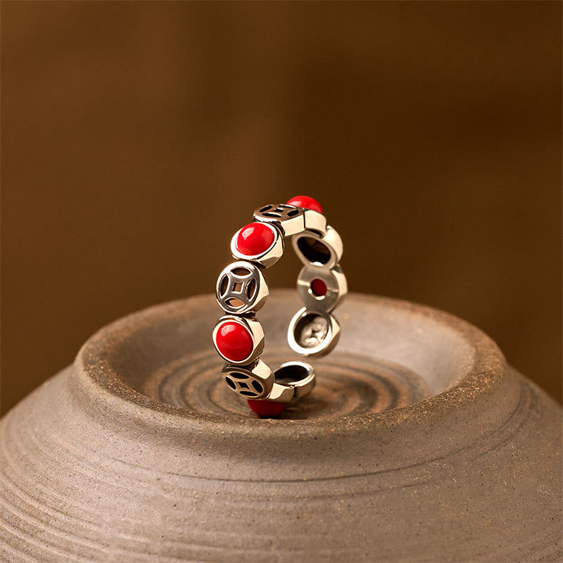 Buddha Stones ouverte en jade, agate rouge du Sud, pièce de cuivre, porte-bonheur et prospérité - Agate rouge du Sud - image 8