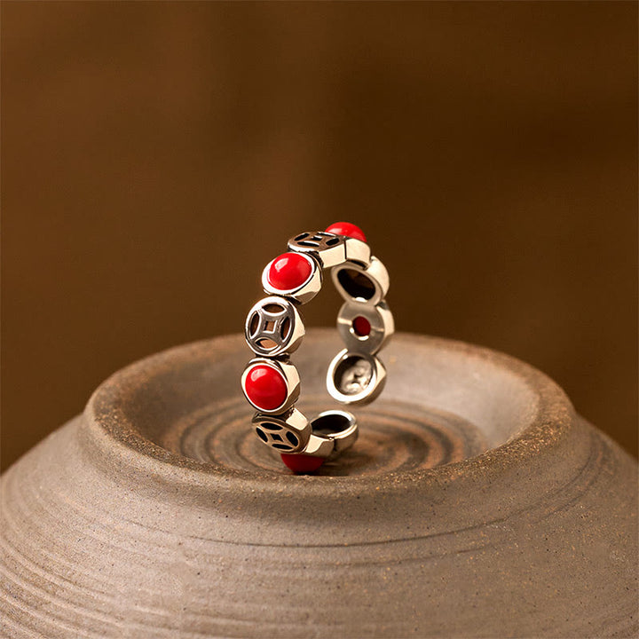 Buddha Stones ouverte en jade, agate rouge du Sud, pièce de cuivre, porte-bonheur et prospérité - Agate rouge du Sud - image 8
