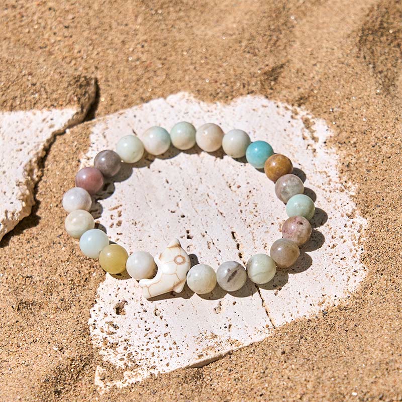 Bracelet d'équilibre spirituel en pierres naturelles de Buddha Stones et dauphin - image 9
