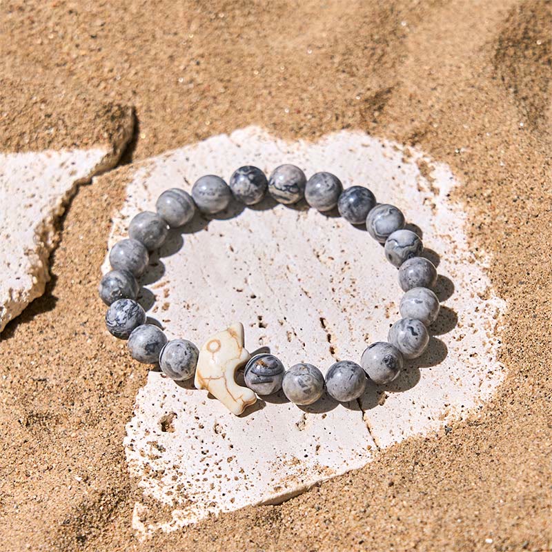 Bracelet d'équilibre spirituel en pierres naturelles de Buddha Stones et dauphin - image 17