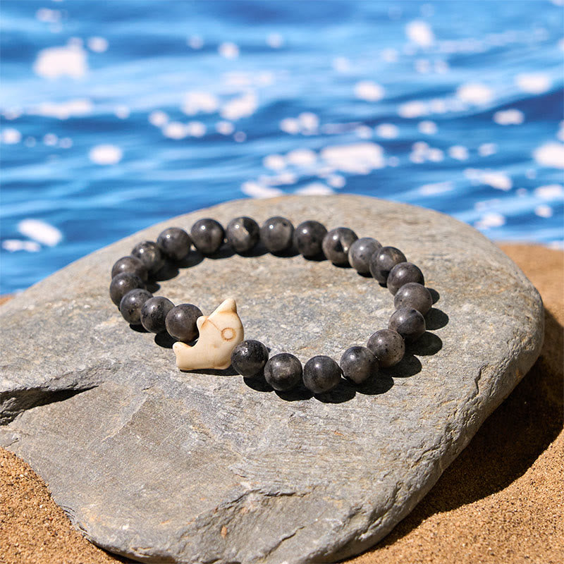 Bracelet d'équilibre spirituel en pierres naturelles de Buddha Stones et dauphin - image 22