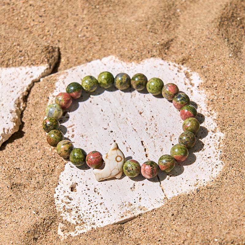 Bracelet d'équilibre spirituel en pierres naturelles de Buddha Stones et dauphin - image 25