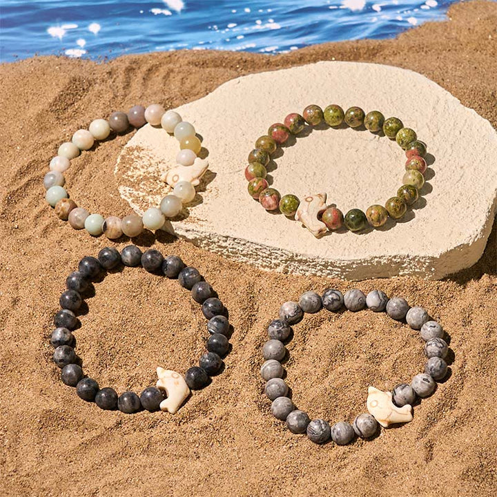 Bracelet d'équilibre spirituel en pierres naturelles de Buddha Stones et dauphin - image 32