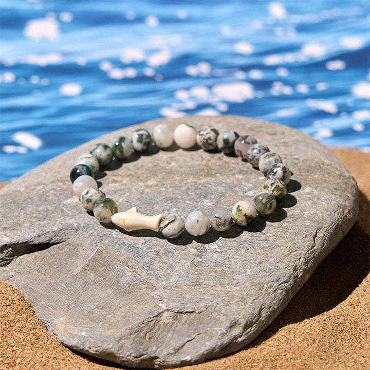 Bracelet de sagesse en pierre d'agate naturelle de Buddha Stones - image 13