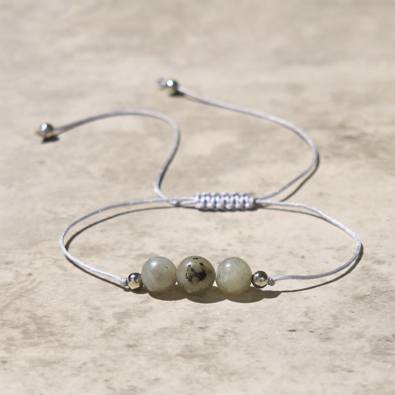 Bracelet de guérison en corde de perles de labradorite naturelle Buddha Stones - image 1