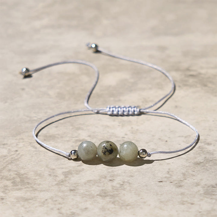 Bracelet de guérison en corde de perles de labradorite naturelle Buddha Stones - image 1