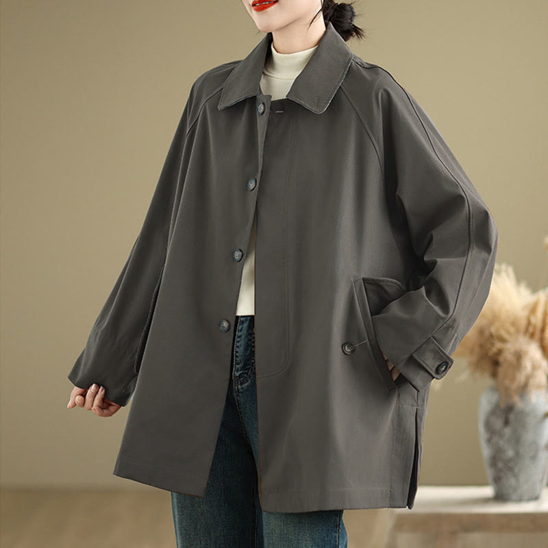 Veste cargo en coton à manches longues et poches pour femme avec patchs Buddha Stones - image 3