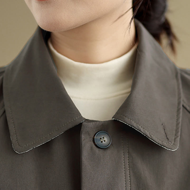 Veste cargo en coton à manches longues et poches pour femme avec patchs Buddha Stones - image 7