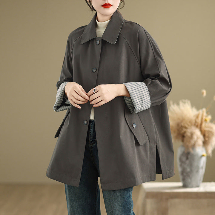 Veste cargo en coton à manches longues et poches pour femme avec patchs Buddha Stones - image 2
