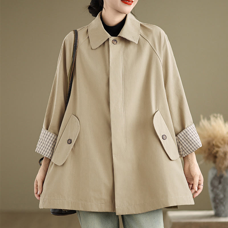 Veste cargo en coton à manches longues et poches pour femme avec patchs Buddha Stones - image 14