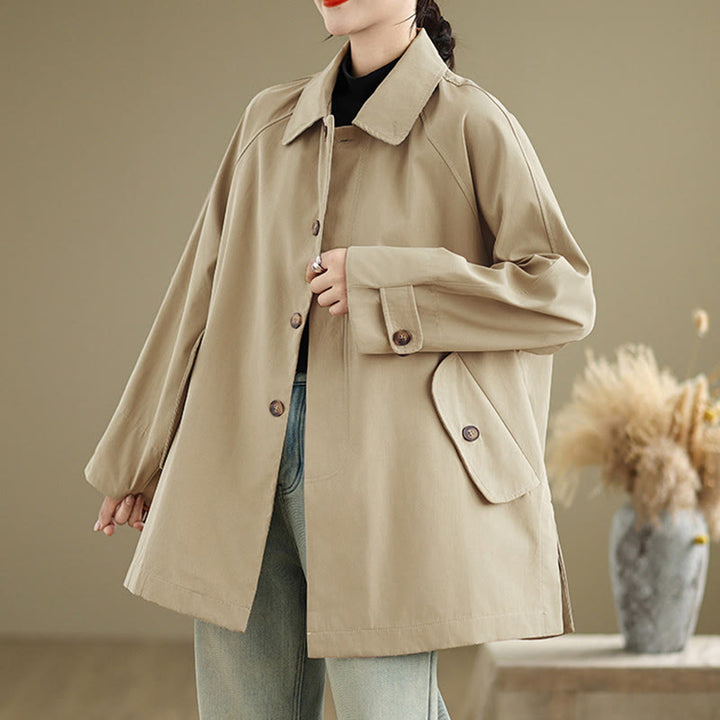 Veste cargo en coton à manches longues et poches pour femme avec patchs Buddha Stones - image 13