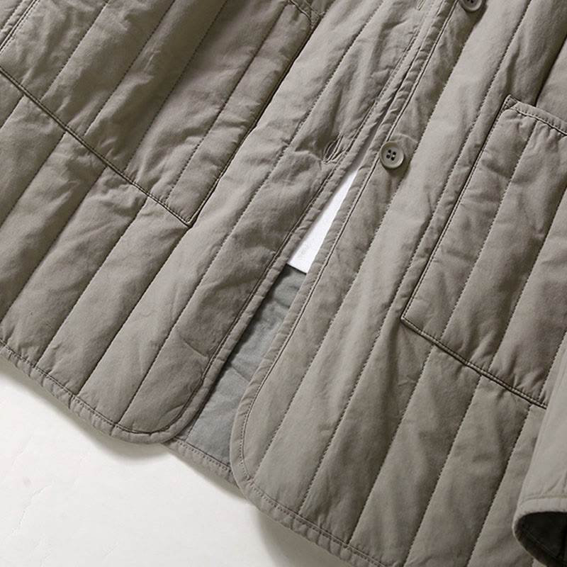 Veste à capuche matelassée en coton à manches longues pour femme avec poche et motif Buddha Stones - image 13