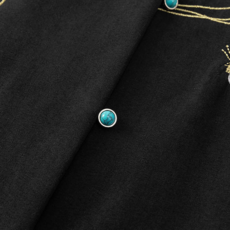 Veste d'hiver à manches longues en coton pour homme, doublée de polaire, avec ruban papillon brodé Buddha Stones - image 4