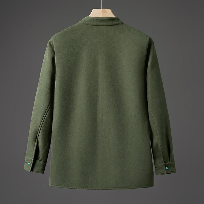 Veste d'hiver à manches longues en coton pour homme, doublée de polaire, avec ruban papillon brodé Buddha Stones - image 12