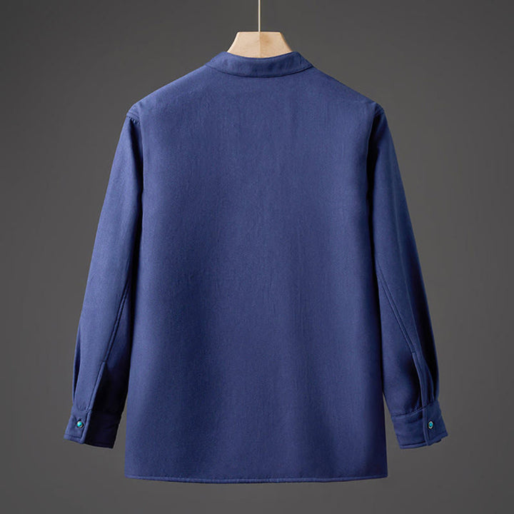 Veste d'hiver à manches longues en coton pour homme, doublée de polaire, avec ruban papillon brodé Buddha Stones - image 14