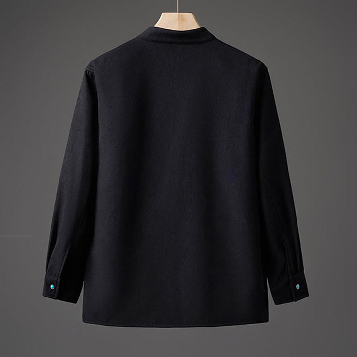 Veste d'hiver à manches longues en coton pour homme, doublée de polaire, avec ruban papillon brodé Buddha Stones - image 1