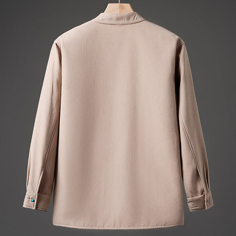 Veste d'hiver à manches longues en coton pour homme, doublée de polaire, avec ruban papillon brodé Buddha Stones - image 10