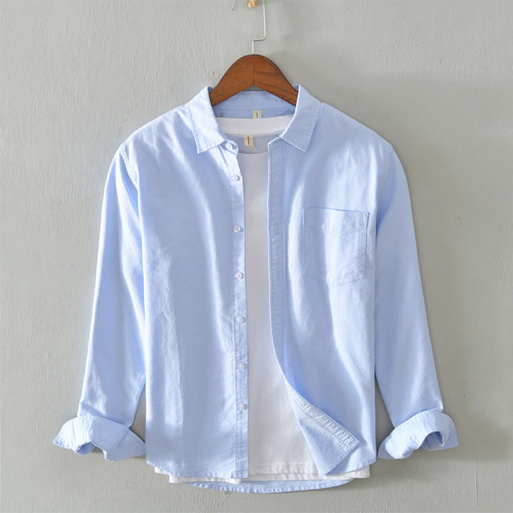 Chemise en coton à manches longues et boutons pour homme, couleur unie, motif Buddha Stones - Bleu ciel clair - US/UK/AU40, EU50 (3XL) - image 27