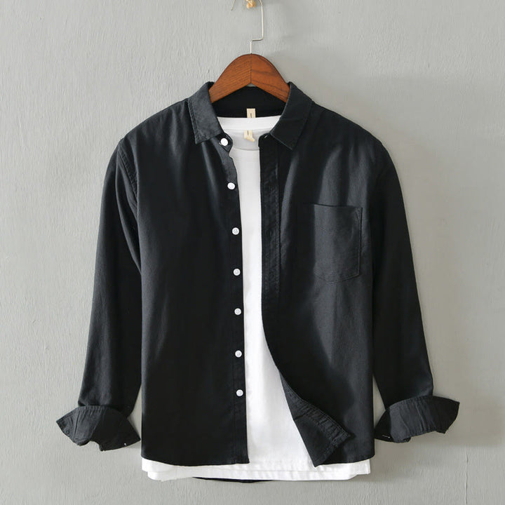 Chemise en coton à manches longues et boutons pour homme, couleur unie, motif Buddha Stones - Noir - US/UK/AU40, EU50 (3XL) - image 4