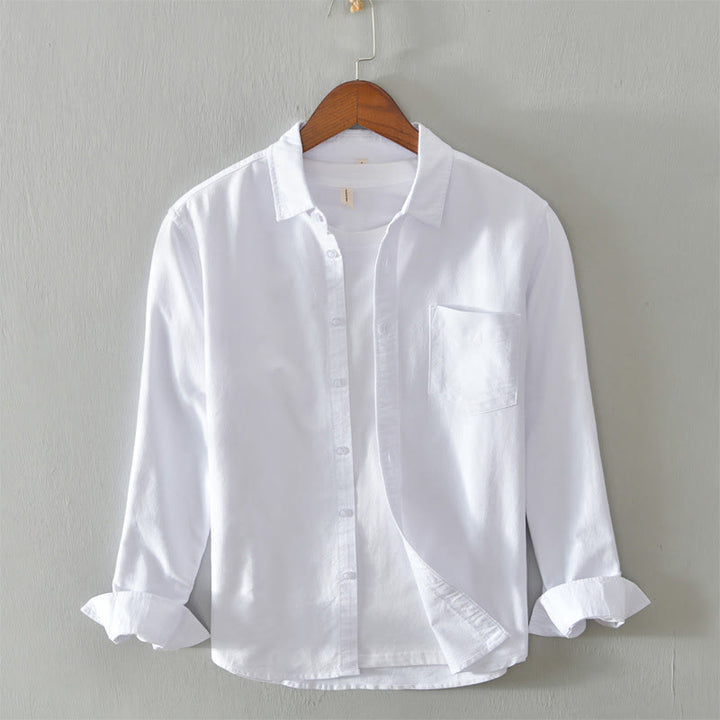 Chemise en coton à manches longues et boutons pour homme, couleur unie, motif Buddha Stones - Blanc - US/UK/AU40, EU50 (3XL) - image 3