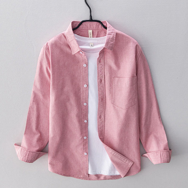 Chemise en coton à manches longues et boutons pour homme, couleur unie, motif Buddha Stones - Rose - États-Unis/Royaume-Uni/AU40, EU50 (3XL) - image 20