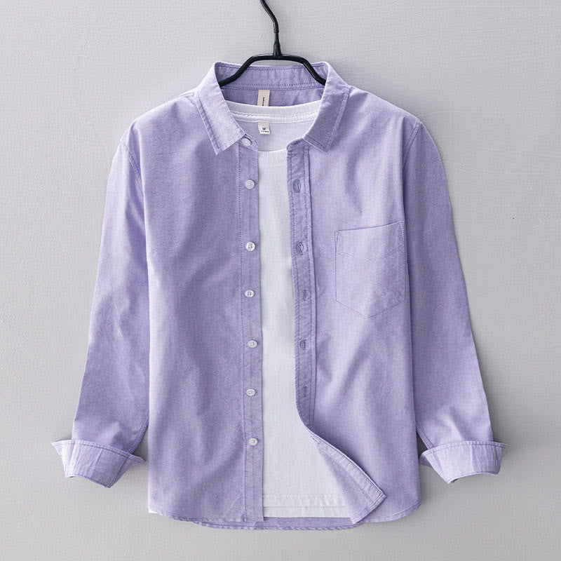 Chemise en coton à manches longues et boutons pour homme, couleur unie, motif Buddha Stones - Chardon - US/UK/AU40, EU50 (3XL) - image 7