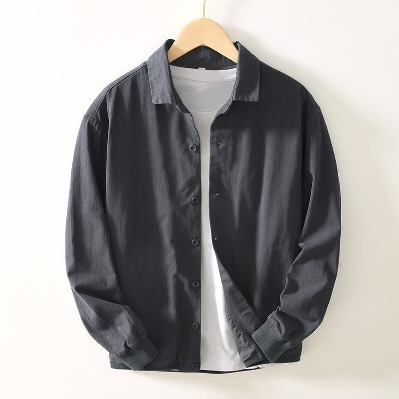 Chemise boutonnée à manches longues et poches pour homme, motif Buddha Stones Fall - Gris foncé - US/UK/AU42，EU52 (3XL) - image 15