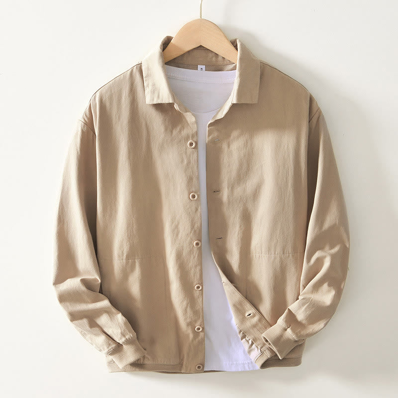 Chemise boutonnée à manches longues et poches pour homme, motif Buddha Stones Fall - Bisque - US/UK/AU42，EU52 (3XL) - image 0