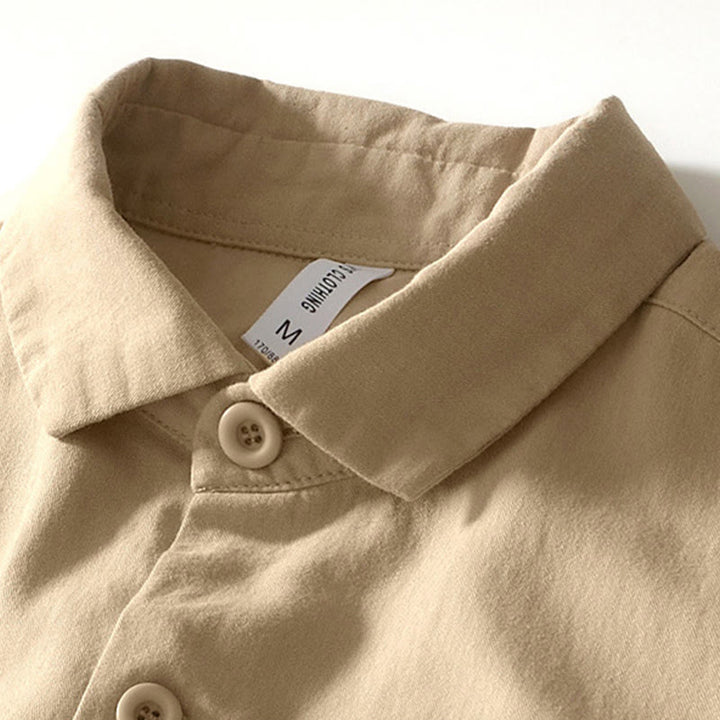 Chemise boutonnée à manches longues et poches pour homme, motif Buddha Stones Fall - image 2
