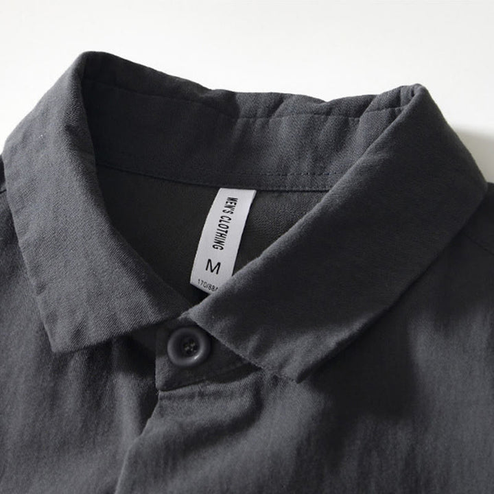 Chemise boutonnée à manches longues et poches pour homme, motif Buddha Stones Fall - image 16