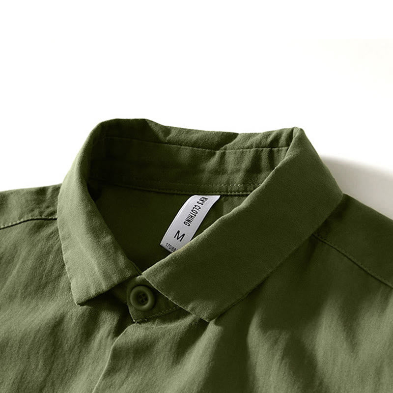 Chemise boutonnée à manches longues et poches pour homme, motif Buddha Stones Fall - image 24