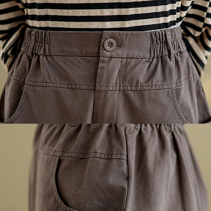 Pantalon Buddha Stones décontracté en coton et polyester avec poches pour femme, longueur 7-8, boutons - image 7