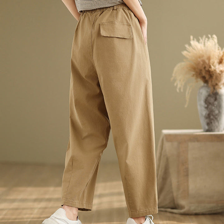 Pantalon sarouel décontracté en polyester avec poches et taille élastique Buddha Stones pour femme - image 5