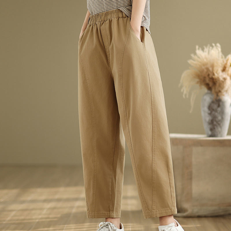 Pantalon sarouel décontracté en polyester avec poches et taille élastique Buddha Stones pour femme - image 4