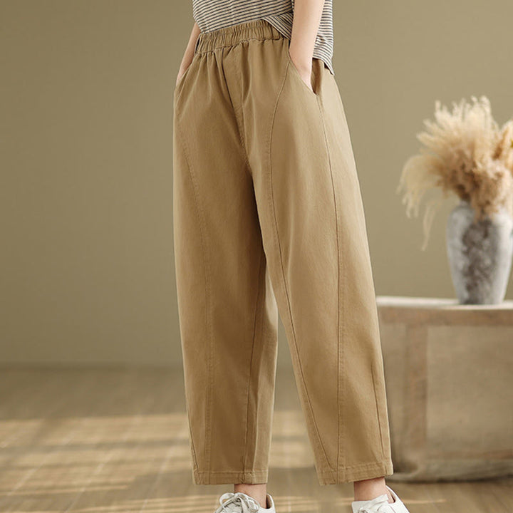 Pantalon sarouel décontracté en polyester avec poches et taille élastique Buddha Stones pour femme - image 4