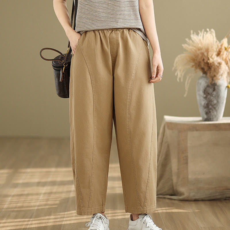 Pantalon sarouel décontracté en polyester avec poches et taille élastique Buddha Stones pour femme - image 1