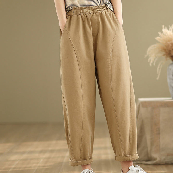 Pantalon sarouel décontracté en polyester avec poches et taille élastique Buddha Stones pour femme - image 3