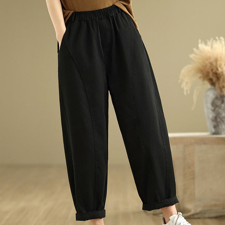 Pantalon sarouel décontracté en polyester avec poches et taille élastique Buddha Stones pour femme - image 13