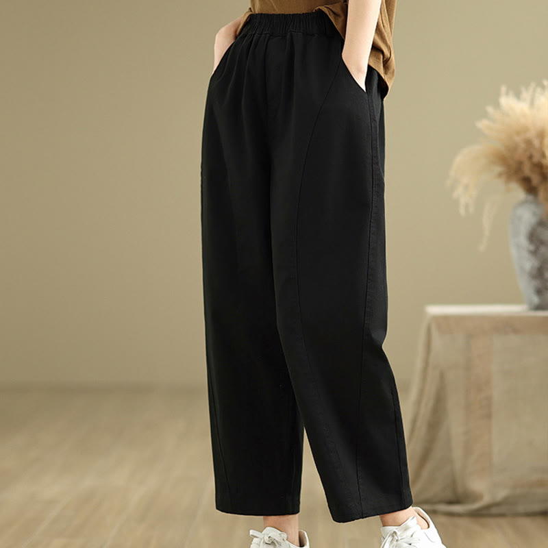 Pantalon sarouel décontracté en polyester avec poches et taille élastique Buddha Stones pour femme - image 11