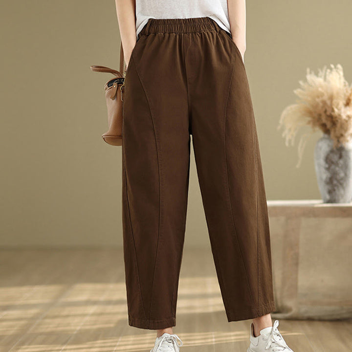 Pantalon sarouel décontracté en polyester avec poches et taille élastique Buddha Stones pour femme - image 18